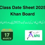 9th Class Date Sheet 2025 DG Khan Board