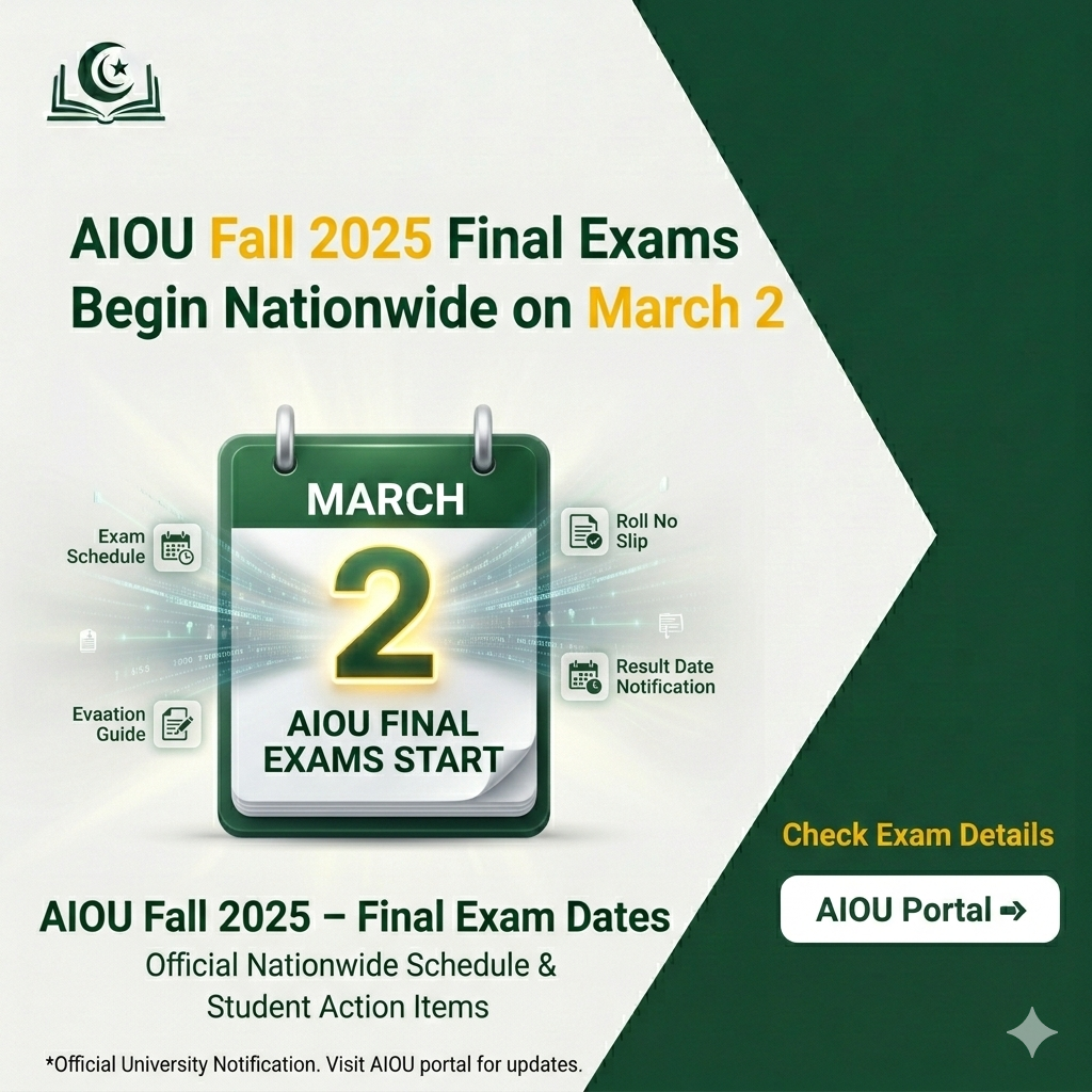 AIOU Fall 2025 Final Exams