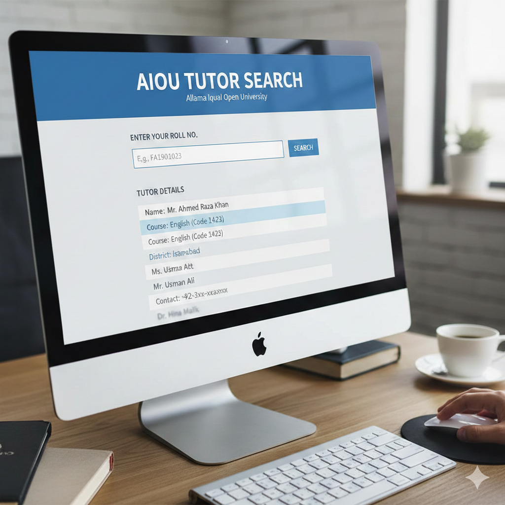 AIOU Tutor Search by Roll Number 2026 AIOU Tutor Search by Roll No 2026 β Check Tutor Information Online