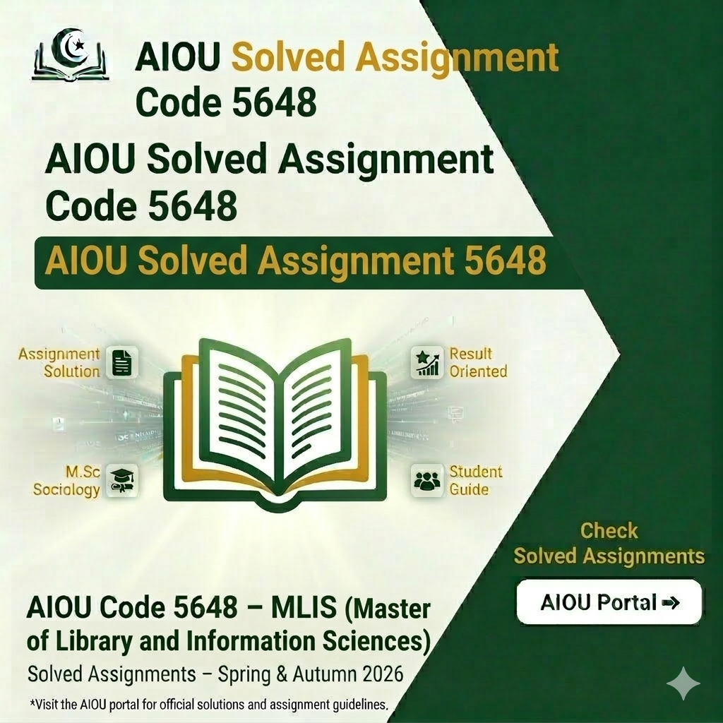 AIOU Solved Assignment Code 5648